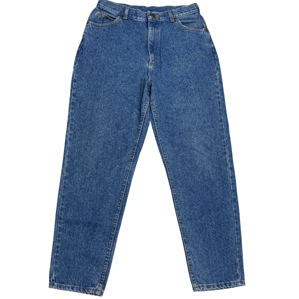 L.L. Bean Vintage Mom Jeans High Rise Blue Denim Fading USA Classic